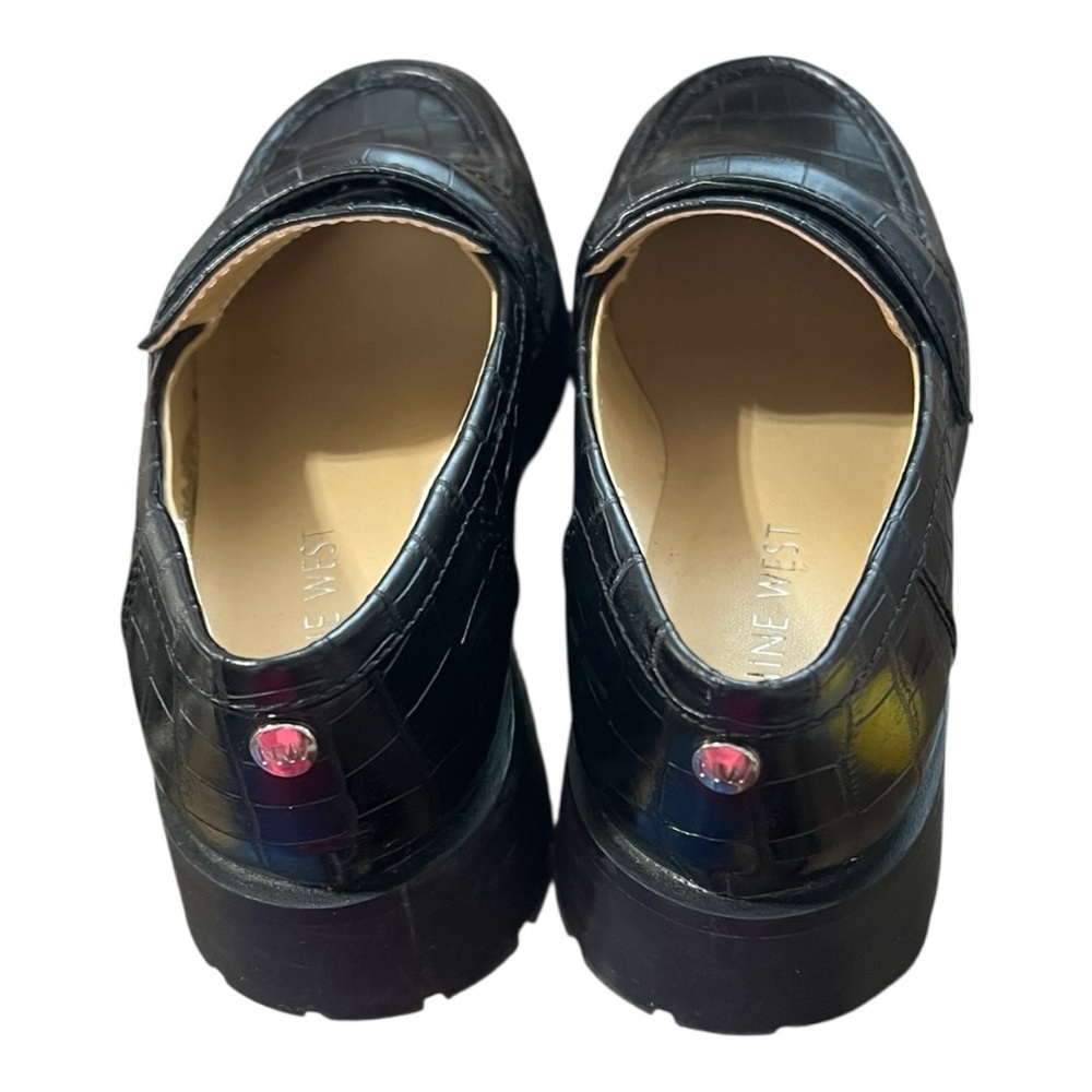 Nine West Black Textured Vegan Loafers Size 6M - Picture 4 of 8